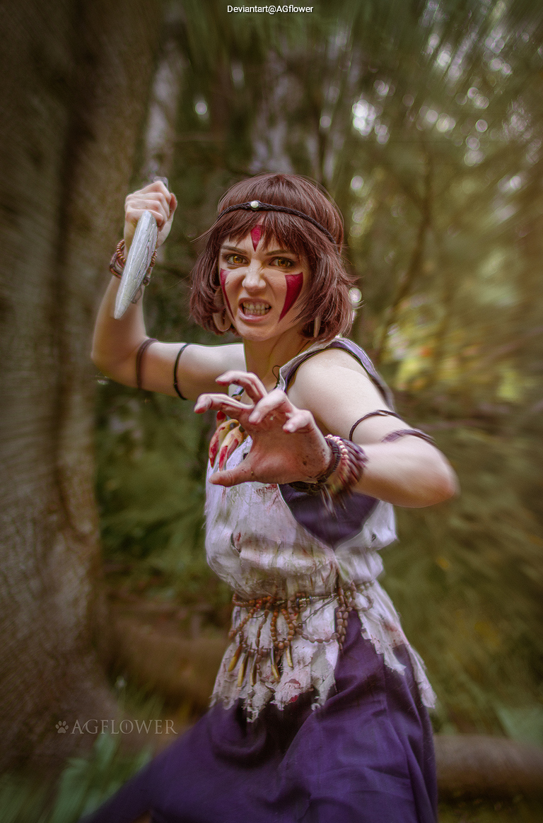 Princess Mononoke - San (Wolf Girl) Cosplay character costume portrait