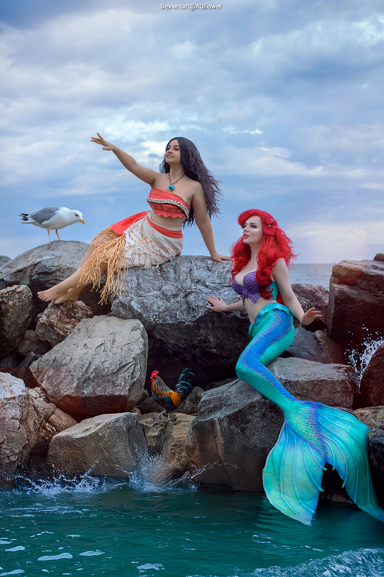 The Little Mermaid - Ariel & Moana Waialiki Cosplay anime character costume photo