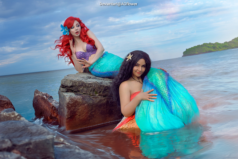 The Little Mermaid - Ariel & Moana Waialiki Cosplay character costume portrait