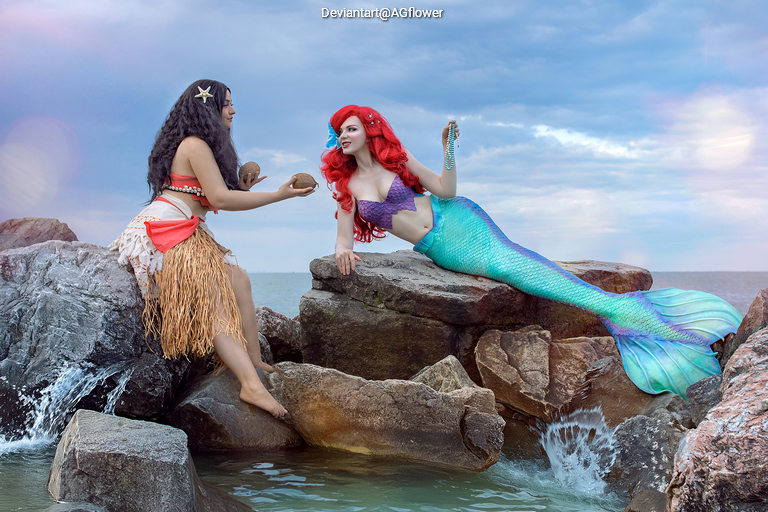 The Little Mermaid - Ariel & Moana Waialiki Cosplay character portrait photography