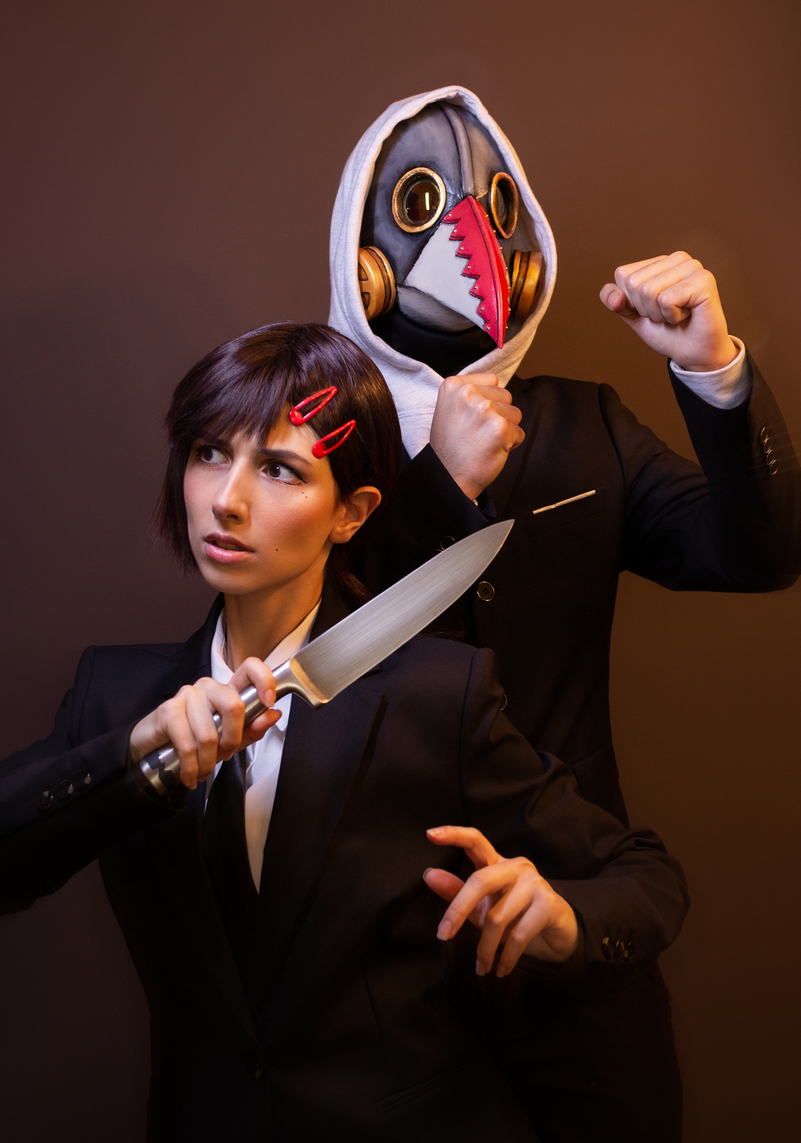 Chainsaw Man - Kobeni Higashiyama & Galgali (Violence Fiend) Cosplay full length photo