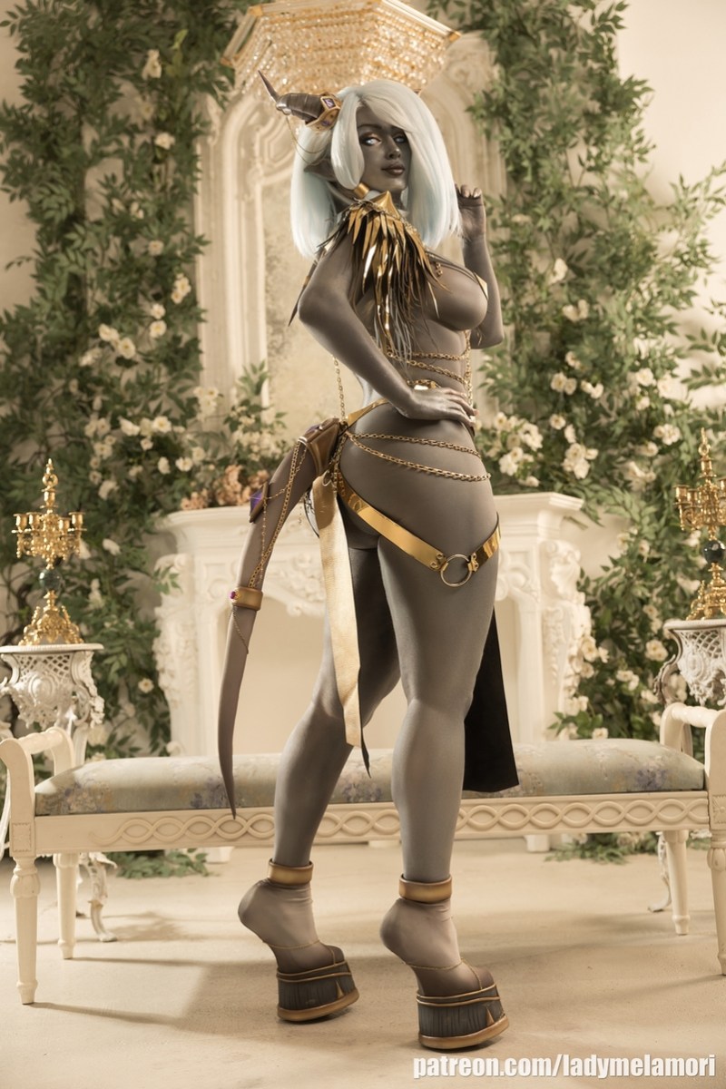 World of Warcraft - The Burning Crusade - Draenei (Mage) (Lingerie) Cosplay full body portrait