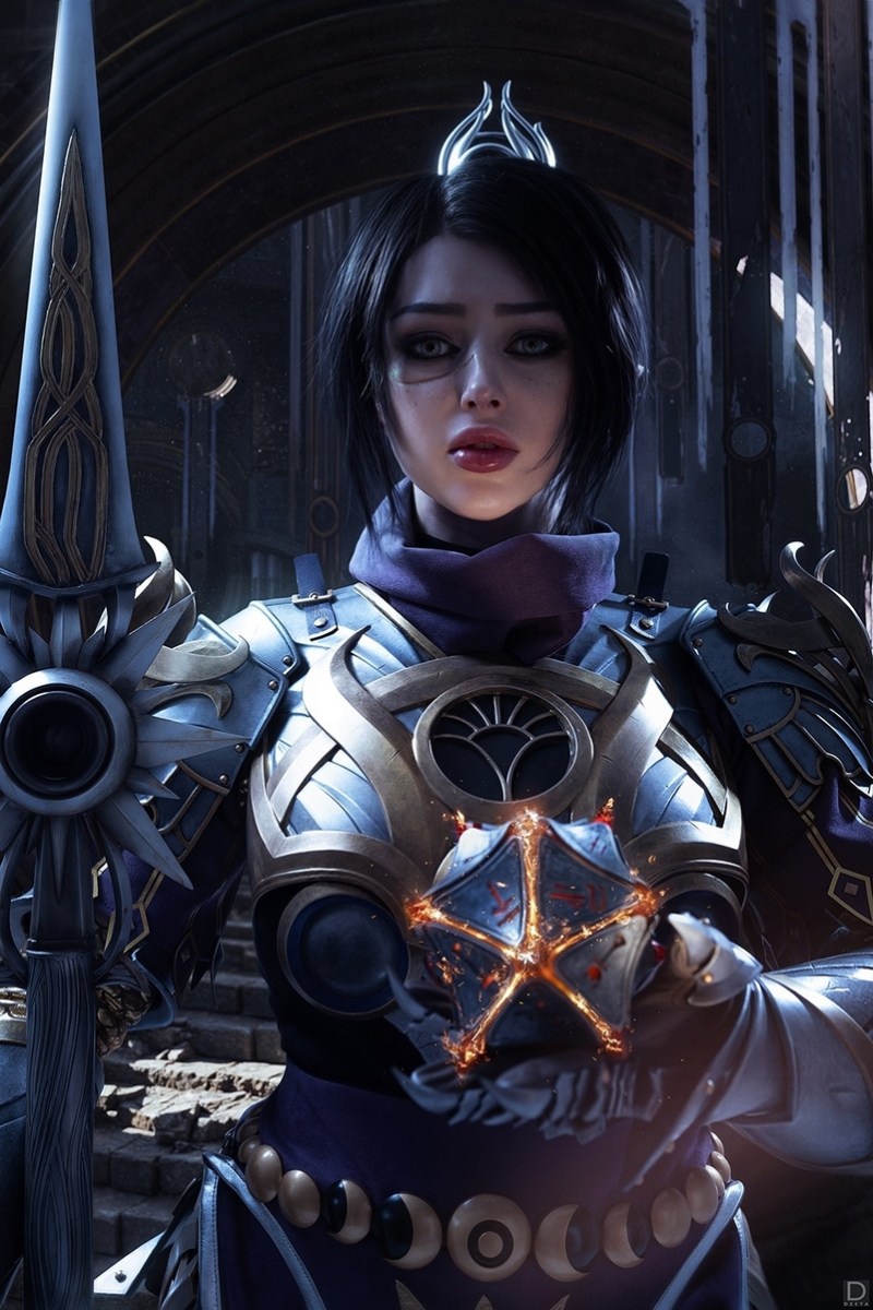 Baldurs Gate 3 - Shadowheart (Jenevelle Hallowleaf) Cosplay full body portrait