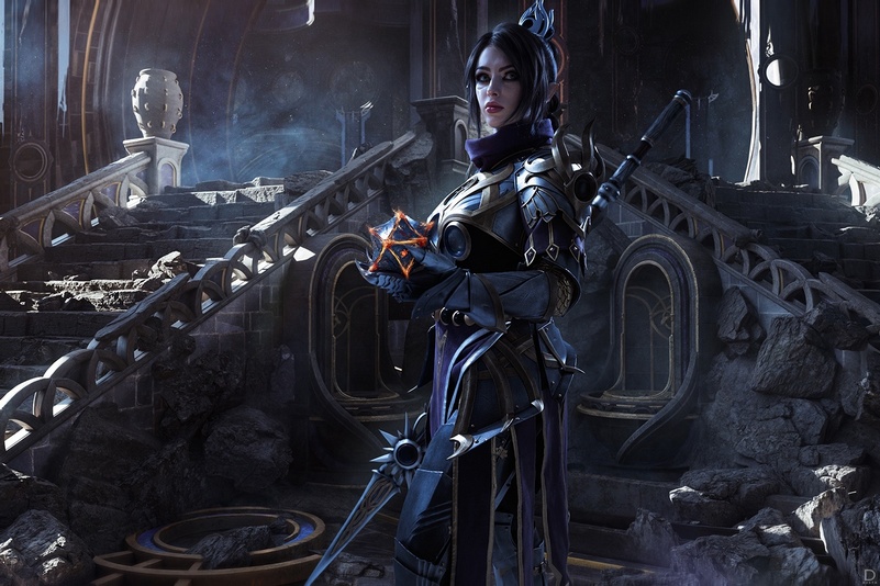 Baldurs Gate 3 - Shadowheart (Jenevelle Hallowleaf) Cosplay full length photo
