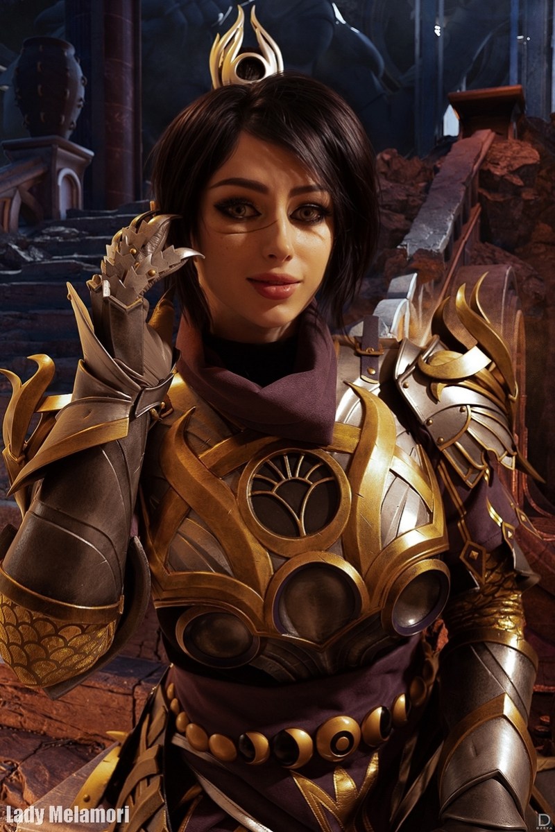 Baldurs Gate 3 - Shadowheart (Jenevelle Hallowleaf) Cosplay full length character portrait