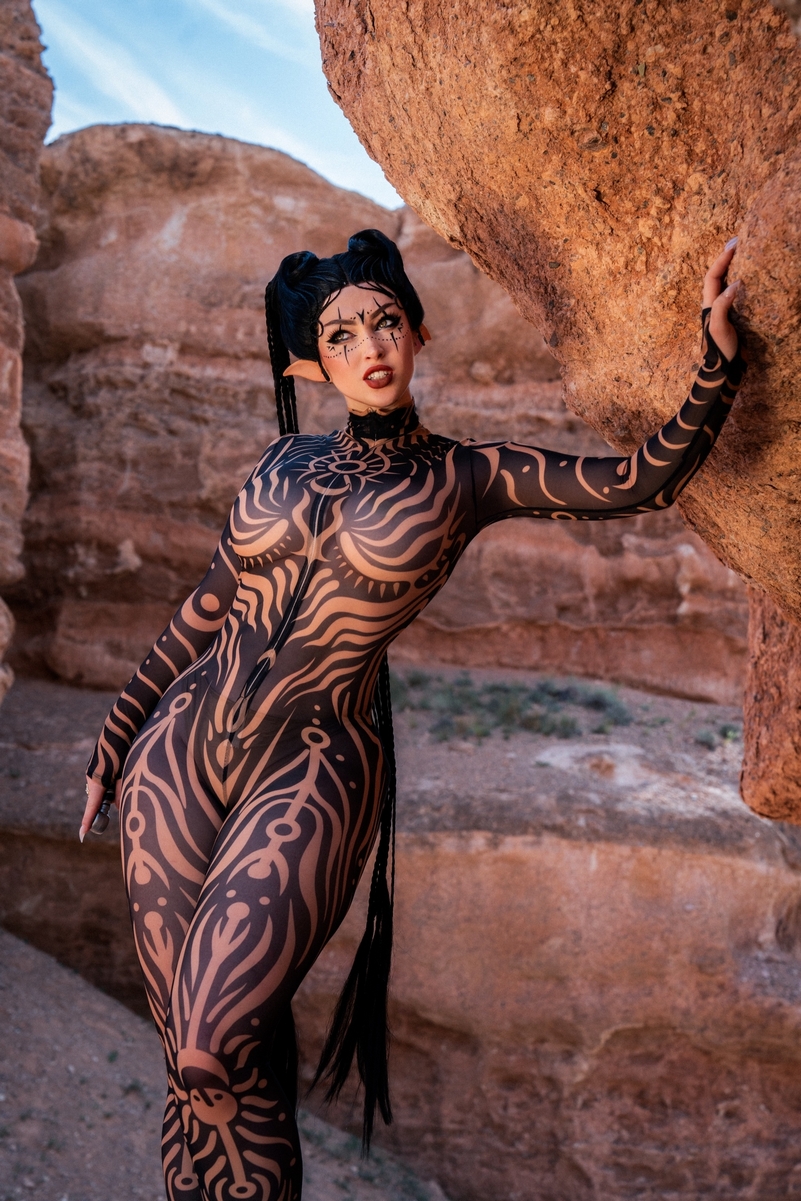 Desert Elf Huntress Original Vision Cosplay full body portrait