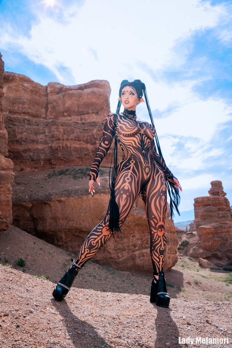 Desert Elf Huntress Original Vision Cosplay full body portrait photography