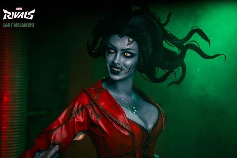 Marvel Rivals - Scarlet Witch (Wanda Maximoff) Cosplay full length photo