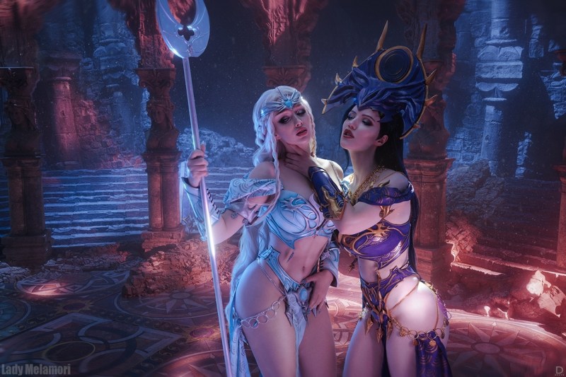Baldurs Gate 3 - Selune &amp; Shar Cosplay - light aesthetic