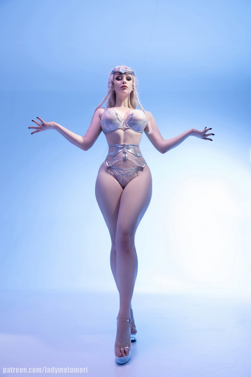 Baldurs Gate 3 Selune (The Lady of Silver and the Moonmaiden) (Lingerie) Cosplay 5