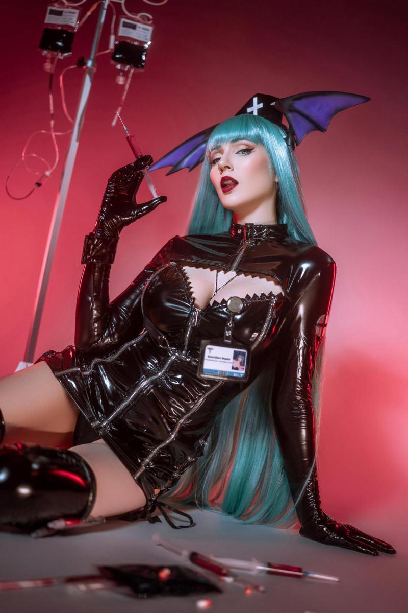 Darkstalkers - Resurrection - Morrigan Aensland (Nurse) Cosplay - premium study