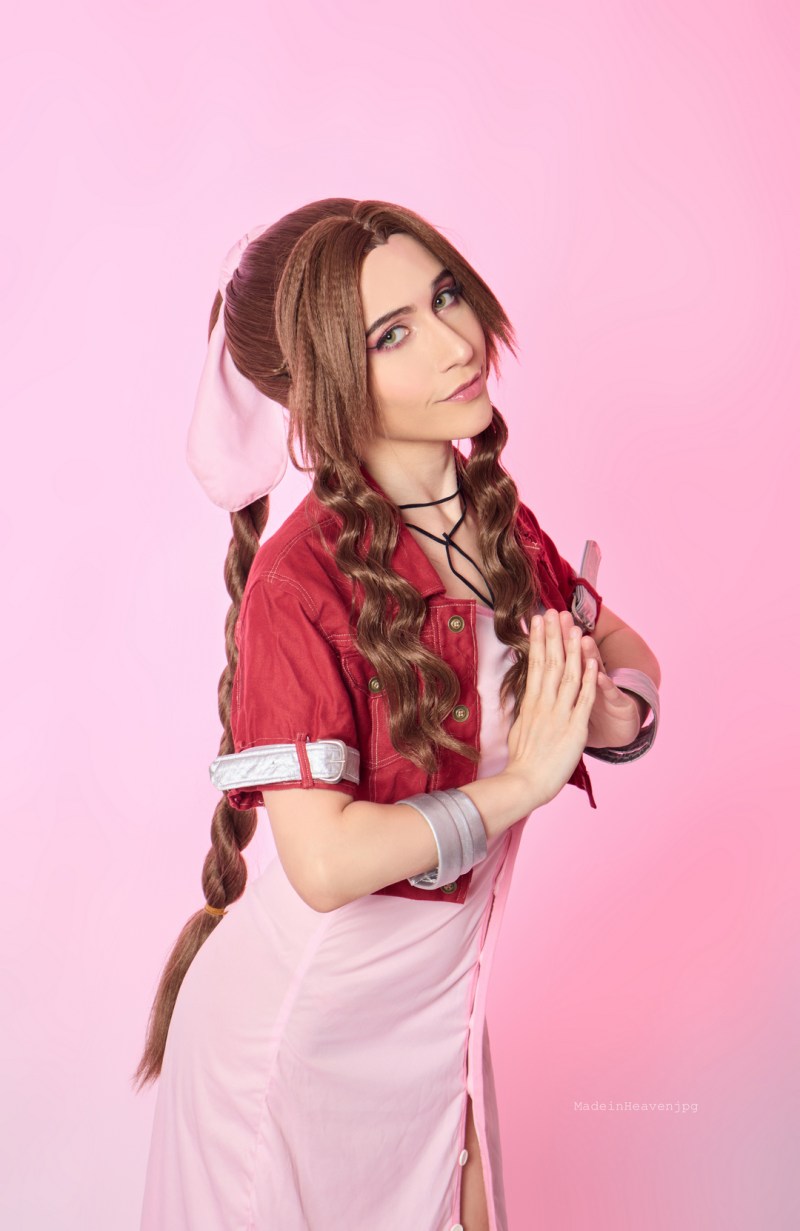 Final Fantasy 7 - Rebirth - Aerith Gainsborough Cosplay - full body port. Final Fantasy 7 - Rebirth - Aerith Gainsborough Cosplay - full body port.