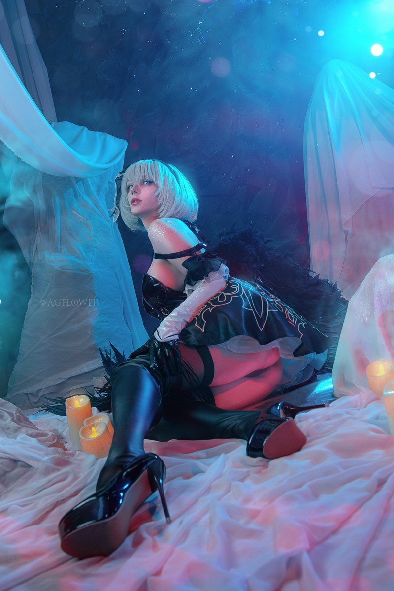 NieR AutomatA - 2B (YoRHa No.2 Type-B) Cosplay - AGflower #02 - cinematic portrait