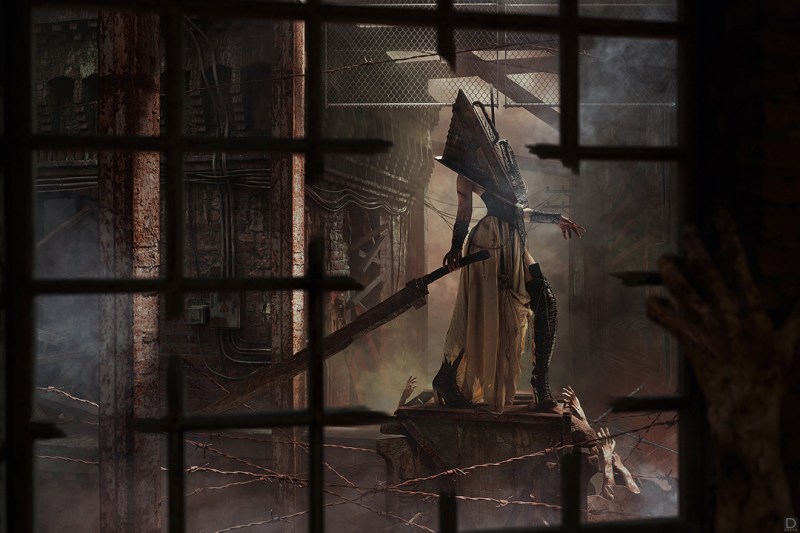Silent Hill 2 - Pyramid Head Cosplay full length photo