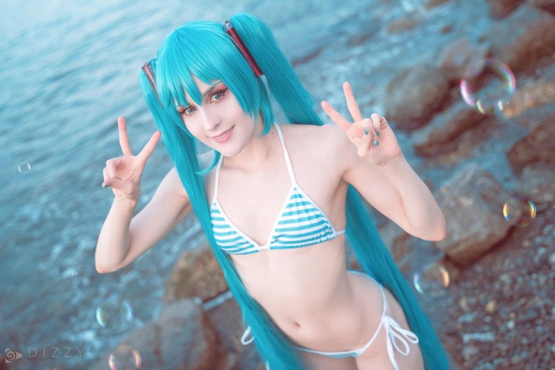 Vocaloid - Hatsune Miku (Bikini) Cosplay - MartinaEdelstein #05 - sophisticated character portrait