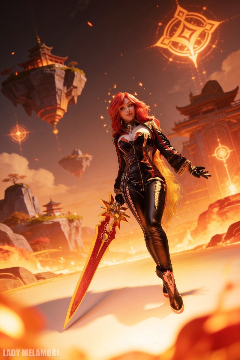 Genshin Impact - Mavuika (Night-Igniting Flame) Cosplay - LadyMelamor1 #16 - full length photo