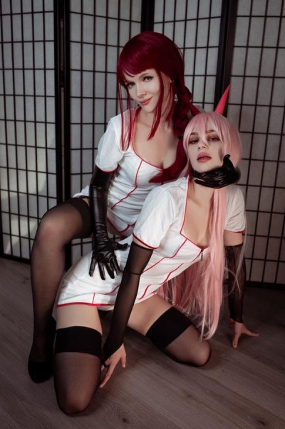 Chainsaw Man - Power (Blood Fiend) & Makima (Control Devil) (Nurse) (Erotic) Cosplay