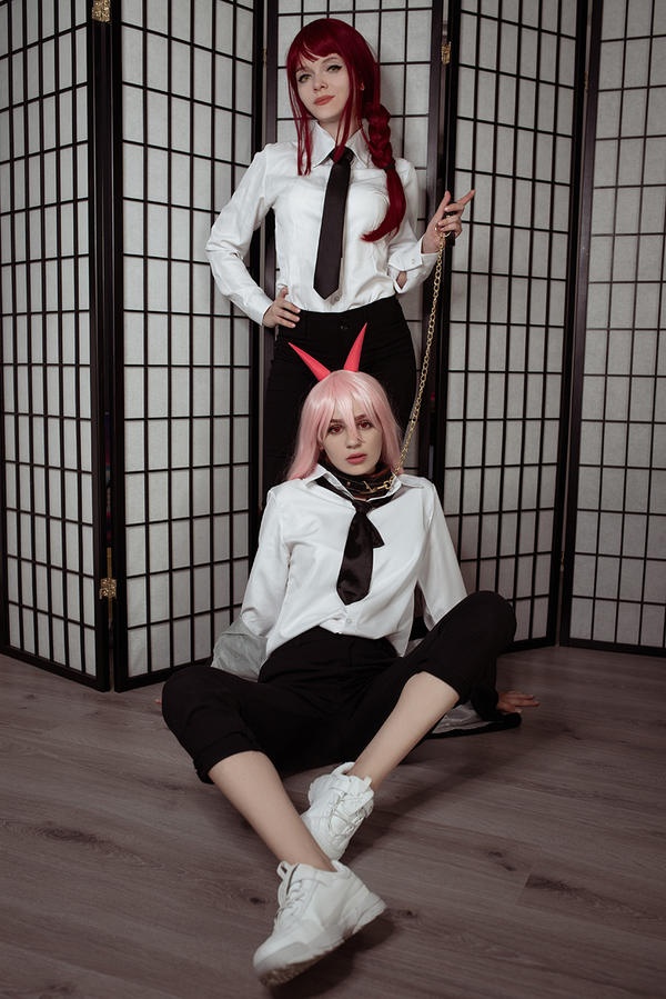 Chainsaw Man - Power (Blood Fiend) &amp; Makima (Control Devil) (Erotic) Cosplay - Kanra #01 - portrait photo